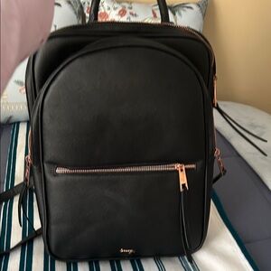 Black Backpack with Rose Gold Accents